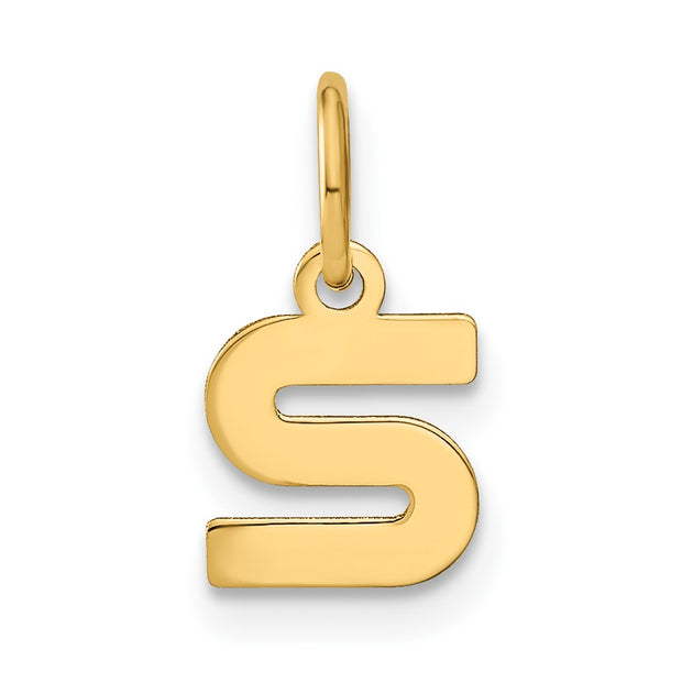 14ky Lowercase Letter S Initial Pendant