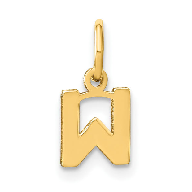 14ky Lowercase Letter W Initial Pendant