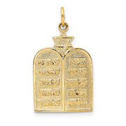 14k Polished Solid Ten Commandments and Star Pendant