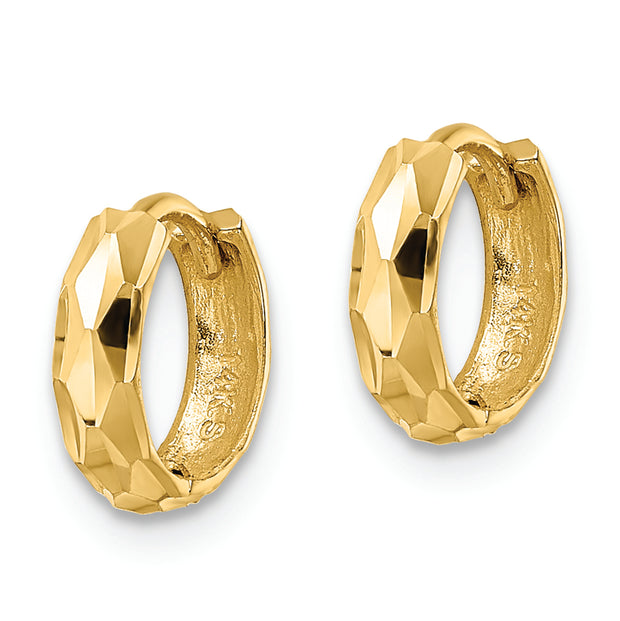 14k D/C Hinged Hoop Earrings