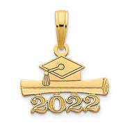 14K 2022 Graduation Cap and Diploma Charm