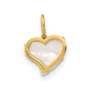 14K Polished Mother of Pearl Heart Pendant