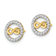 14k CZ Infinity Symbol Post Earrings