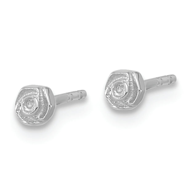 14KW Polished Rose Post Earrings